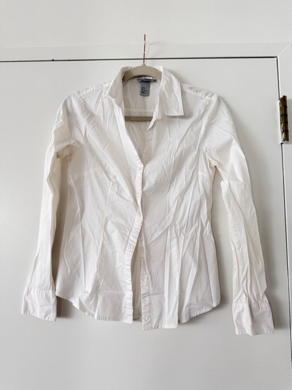 H&M White Button-Down Cotton Shirt